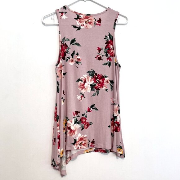 TORRID 00 Plus Size Super Soft Lilac Floral Asymmetric Tank Lavender Purple Top - Picture 14 of 16